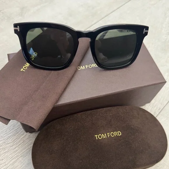 Tom Ford Black Square Sunglasses - Viral Preppy Aesthetic - Picture 1 of 8